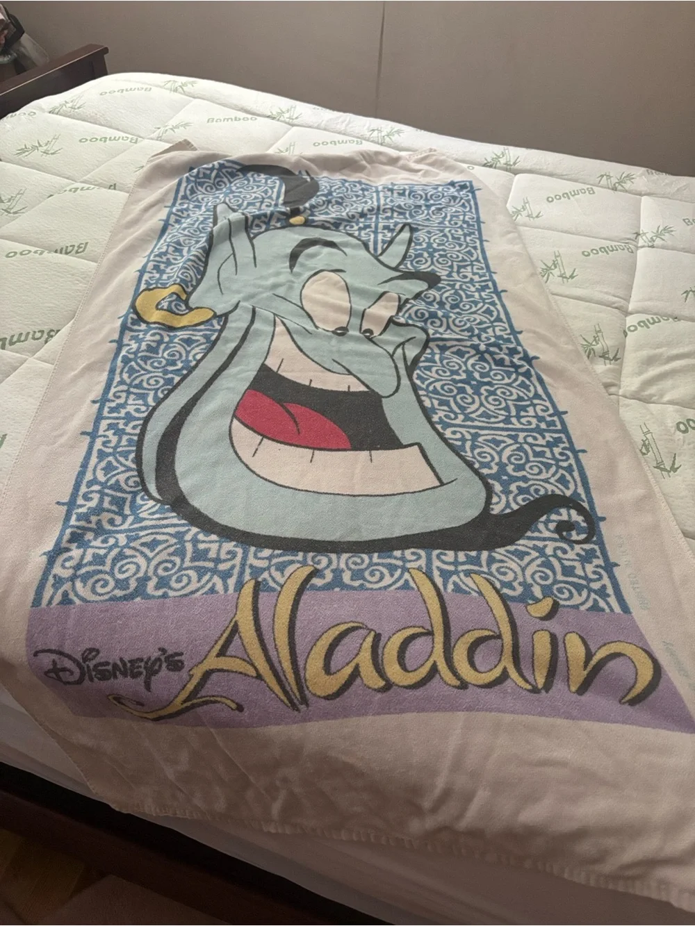 Disney Beach Towel with Light Blue, Purple & Gold Accents